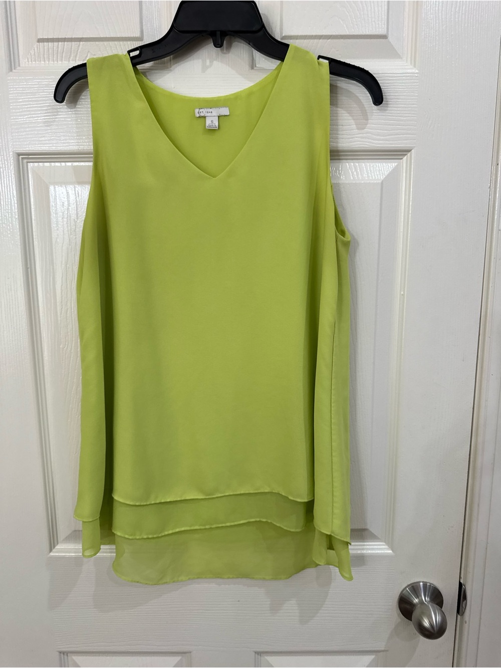 Lime Green Layered V-Neck Sleeveless Camisole
